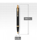 Ручка шариковая Parker IM Black GT BP Трезубец огненный 22032_T031y