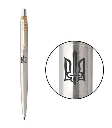 Ручка кулькова Parker JOTTER Stainless Steel GT BP Тризуб ОУН 16032_T030b картинка, зображення, фото