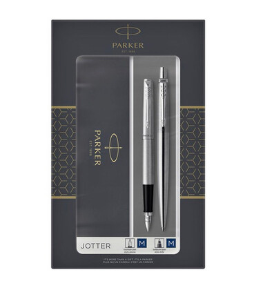 Набор ручек Parker JOTTER Stainless Steel CT FP+BP (перьевая + шариковая)