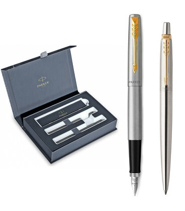 Набір Parker JOTTER Stainless Steel GT FP+BP (перова + кулькова) картинка, зображення, фото