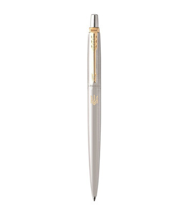 Ручка шариковая Parker JOTTER Stainless Steel GT BP Трезубец зол. 16032_T001g