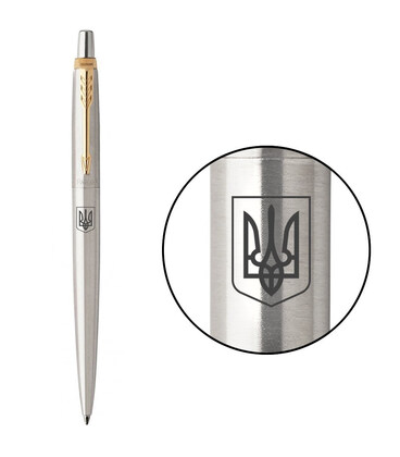 Ручка кулькова Parker JOTTER Stainless Steel GT BP Герб України 16032_T005b картинка, зображення, фото