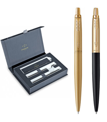 Набір Parker JOTTER XL Monochrome Gold GT BP Matt Black & Gold GT BP (2 кулькові ручки) картинка, зображення, фото