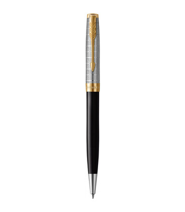 Ручка шариковая Parker SONNET Metal & Black Lacquer GT BP 68 132 картинка, изображение, фото