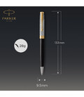 Ручка шариковая Parker SONNET Metal & Black Lacquer GT BP 68 132 картинка, изображение, фото