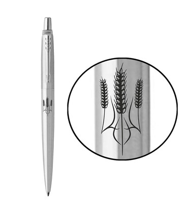 Ручка кулькова Parker JOTTER UKRAINE Stainless Steel CT BP Тризуб з колосків 16132_T059b картинка, зображення, фото