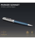 Ручка шариковая Parker SONNET Metal & Blue Lacquer CT BP 68 432 картинка, изображение, фото