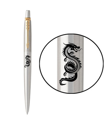 Ручка кулькова Parker JOTTER ZODIAC Stainless Steel GT BP Зелений Дракон 16032_Z301b картинка, зображення, фото