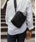 Чоловіча шкіряна сумка через плече чорна Tiding Bag SM8-9686-4A картинка, зображення, фото