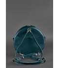 Шкіряна жіноча кругла сумка-рюкзак Maxi зелена картинка, зображення, фото