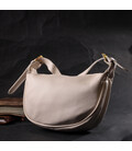 Жіноча напівкругла сумка з однією плечевою лямкою з натуральної шкіри Vintage 22371 Біла картинка, зображення, фото