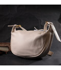 Женская полукруглая сумка с одной плечевой лямкой из натуральной кожи Vintage 22371 Белая картинка, изображение, фото