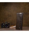 Шкіряне глянсове портмоне GRANDE PELLE 11469 Темно-коричневий картинка, зображення, фото