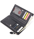 Сучасний складний гаманець із натуральної фактурної шкіри KARYA 21129 Чорний картинка, зображення, фото