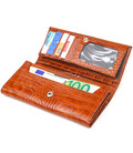 Качественный женский кошелек с монетницей из натуральной фактурной кожи CANPELLINI 21528 Рыжий картинка, изображение, фото