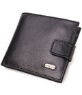 Практичний гаманець для чоловіків горизонтального формату з натуральної гладкої шкіри CANPELLINI 21772 Чорний картинка, зображен