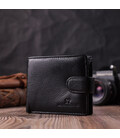 Гаманець для чоловіків зручного розміру із натуральної шкіри ST Leather 22461 Чорний картинка, зображення, фото