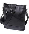 Кожаная стильная мужская сумка через плечо SHVIGEL 11604 Черный картинка, изображение, фото