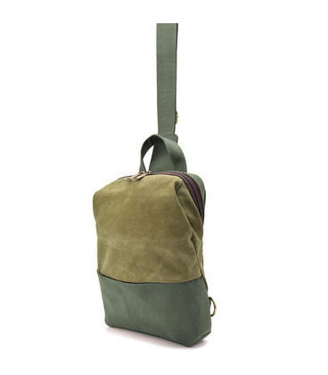 Слінг через плече, нагрудна сумка зі шкіри та канвасу TARWA REh-1905-3md картинка, зображення, фото