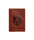 Кожаная обложка для паспорта с австрийским гербом коралл картинка, изображение, фото
