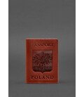 Шкіряна обкладинка для паспорта з польським гербом корал Crazy Horse картинка, зображення, фото