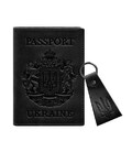 Подарунковий набір шкіряних аксесуарів з українською символікою чорний картинка, зображення, фото