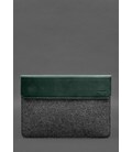 Чехол-конверт с клапаном кожа+фетр для MacBook 13" Зеленый Crazy Horse картинка, изображение, фото