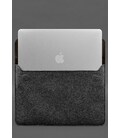 Чехол-конверт с клапаном кожа+фетр для MacBook 15" Темно-коричневый Crazy Horse картинка, изображение, фото