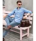 Деловая сумка на плечо кожаная Vintage 14820 Коричневая картинка, изображение, фото
