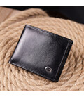 Компактный зажим для денег из натуральной гладкой кожи ST Leather 19416 Черный картинка, изображение, фото