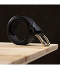 Ремень мужской Grande Pelle 11066 джинсовый Черный картинка, изображение, фото