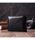 Удобное мужское портмоне из натуральной кожи ST Leather 22482 Черный картинка, изображение, фото