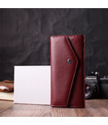 Кошелек для женщин из натуральной кожи с геометрическим клапаном ST Leather 22547 Бордовый картинка, изображение, фото
